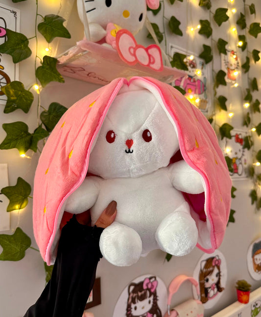 strawberry bunny reversible plushie