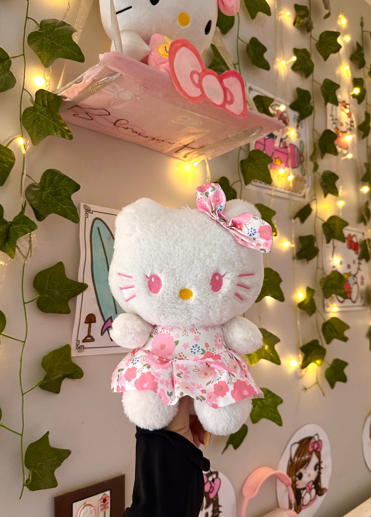 Hello Kitty Floral Dress Plush