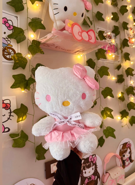 Hello Kitty Pink Satin Bow Plush